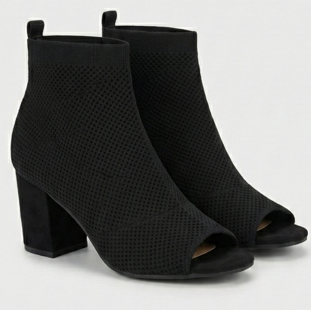 Seven Dials Black Ankle High Heeled Boots